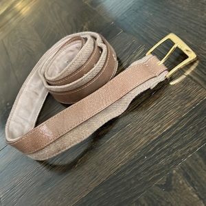 Used BCBG Max Azria belt etoupe color belt with gold buckle - one size